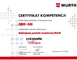 Certyfikat WURTH dla Euro Kas Katowice